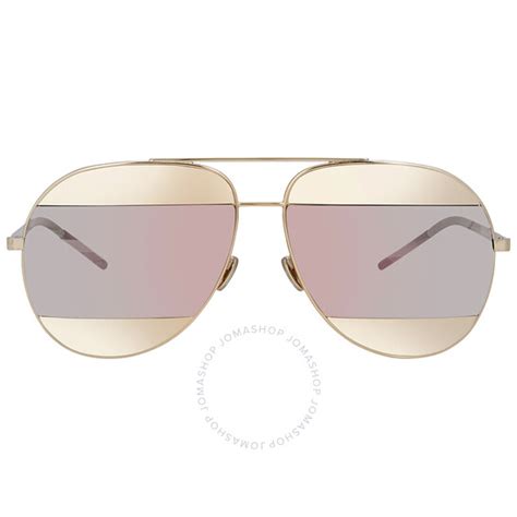 Dior Split Gold and Rose Gold Mirror Pilot Unisex .